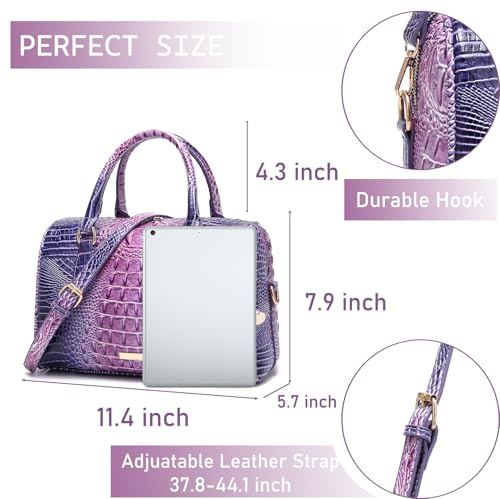 Image of Makcr Joacbv Top-Handle Crocodile Purses For Women Crossbody Leather Bags Trendy Large Capacity Tote with Shoulder Strap
