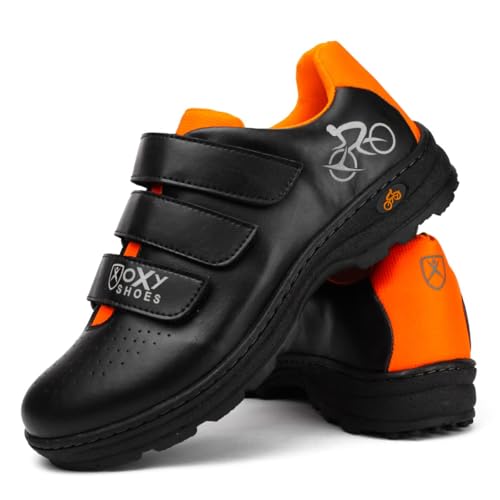 Sapatilha Ciclismo Masculino Feminino Oxy Speed Sem Clip Oxy Sport Preto e Laranja (PRETO/LARANJA, B