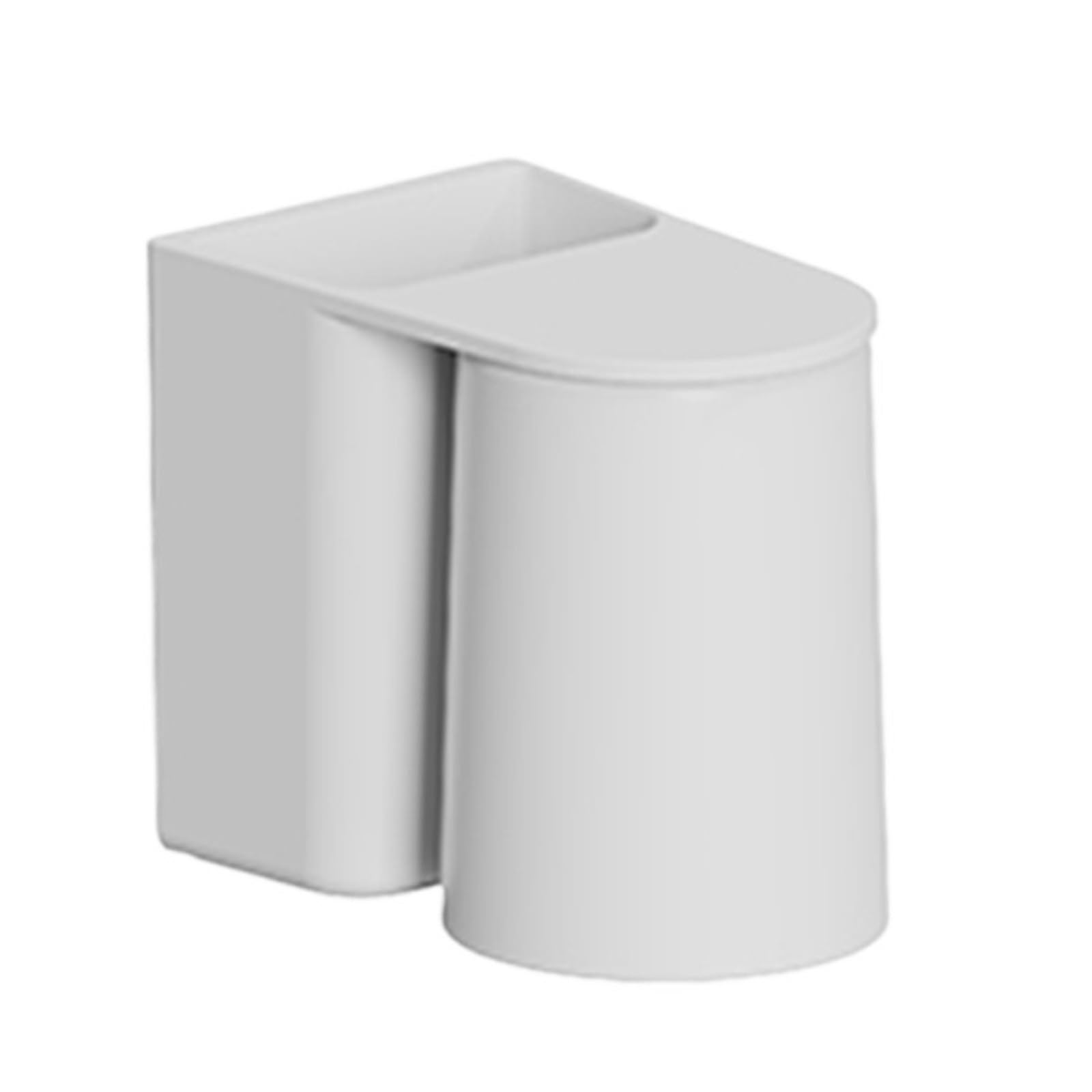 1Pcs Toothbrushing Cup No Punching Wall-mounted Couple Home Rack Tooth Cylinder Set Upside Down Mouthwash For Bathroom, Washroom(Light grey)
