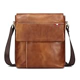 LANNSYNE ショルダーバッグ 本革 メンズ ショルダーバック 人気 革 肩掛けバッグ 男性 10.5インチiPad対応可 通勤 カジュアル 自転車 アウトドア メンズバッグ キャメル色