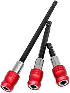 Saipor 3pcs Quick Release Magnetic Screwdriver Bits Holder Adapter Quick Change Socket Screw Driver Drill Bit Extension Bar 1/4 Hex Shank for Electric Screwdrivers, Hand-held Driver and Power Drill