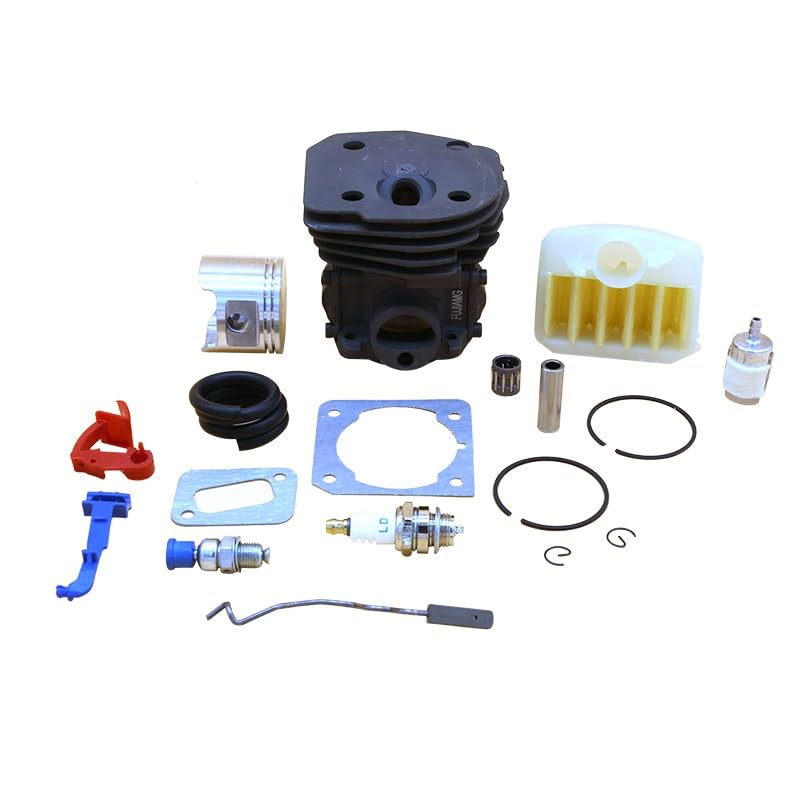 Części do kosiarki 45mm tłok cylindra filtr powietrza świeca zapłonowa paliwa zestaw linii dla HUSQVARNA 340 345 350 353 ogród części zamienne do pił łańcuchowych