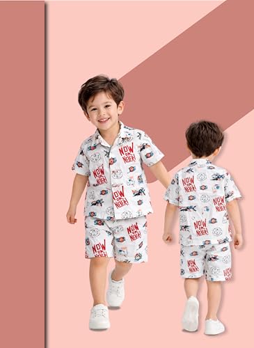 Image of 3BROS Baby Boys & Baby Girls Pure Cotton Clothing Set Casual Half Sleeves Shirt with Shorts Set For Boys & Girls