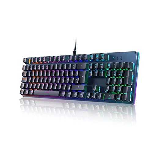 Teclado Mecánico, Teclados Gaming con Retroiluminación RGB e Anti-Efecto Rojo Fantasma de 105 Teclas, Teclado Español para Juego con Cable USB y Cuerpo de Acero para PC, Mac y Portátil