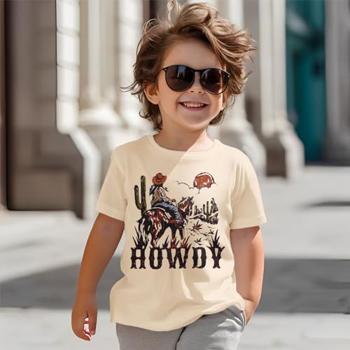 Howdy Shirts Toddler Baby Boys Rodeo Cowboy T-Shirt Western Retro Graphic Summer Tees Short Sleeve Tops2