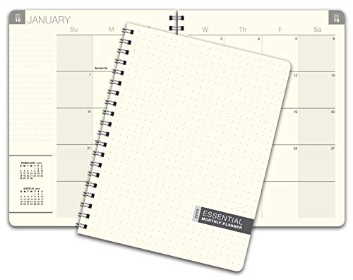 Essential 8.5x11 Monthly 2019 Planner - 14 Months (November 2018 Through December 31, 2018) - Professional, Simple, Easy-to-Use Design. Frosted Vinyl Covers for Extra Protection.