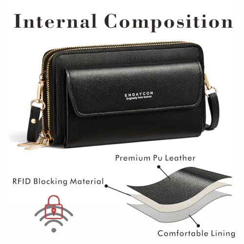 HillDog RFID Wallet Purse Clutch Small Crossbody Bags with Phone Pocket for Women Leather3