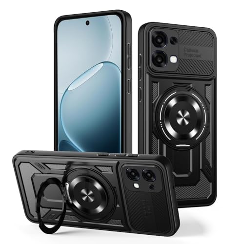 Coque rigide Oppo A5 Pro 5G finition silicone premium noir antichoc avec anneau