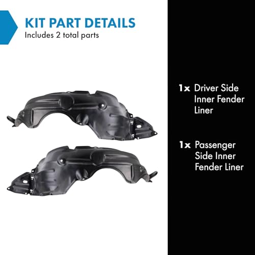 Image of TRQ Inner Fender Liner Set Compatible with 2007-2011 Toyota Yaris TO1250119 TO1251120