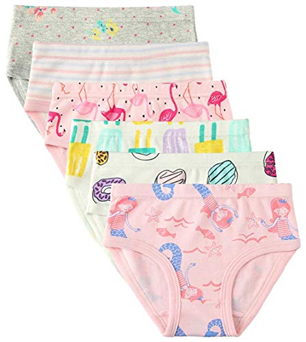 yiqi 6pcs Kids Series - Baby Cotton Panties - Le Slip mélangé pour Fillettes suggère Un âge de 6 à 7 Ans (Un Paquet de 6 Couleurs Sera expédié au Hasard)