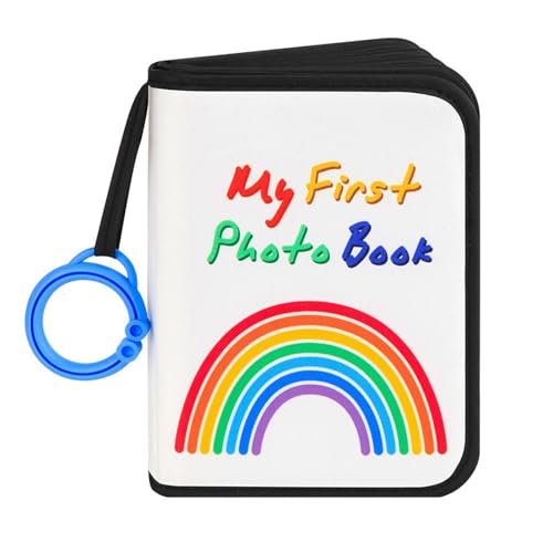 Image of Baby's My First Family Album Soft Photo Cloth Book My First Book of Photos Baby Memory Album Gift Holds 21 4x6 Pictures for Newborn Baby Toddler Kids Baby Shower (Black)