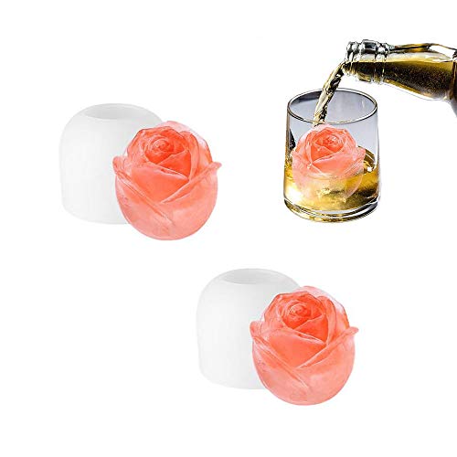 Molde para cubos de hielo en forma de rosa 2 piezas miniatura 1
