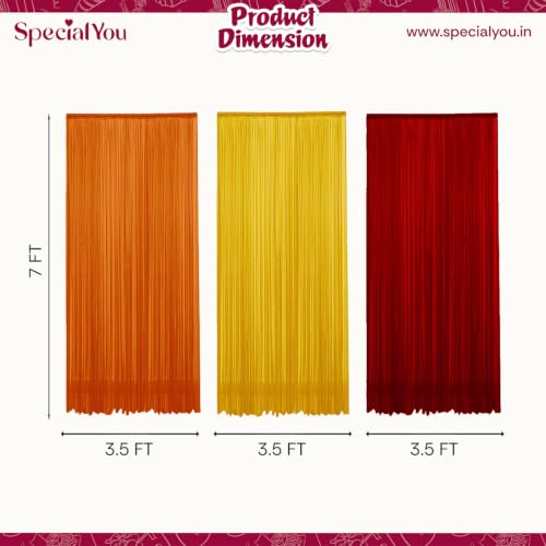 Image of SpecialYou Ganpati Decoration Setup for Home, Backdrop Cloth for Decorations Pooja, Back Drop Curtain for Decorations, Wall Decor Items for Living Room, Ganpati Decoration Item- 6 Pcs