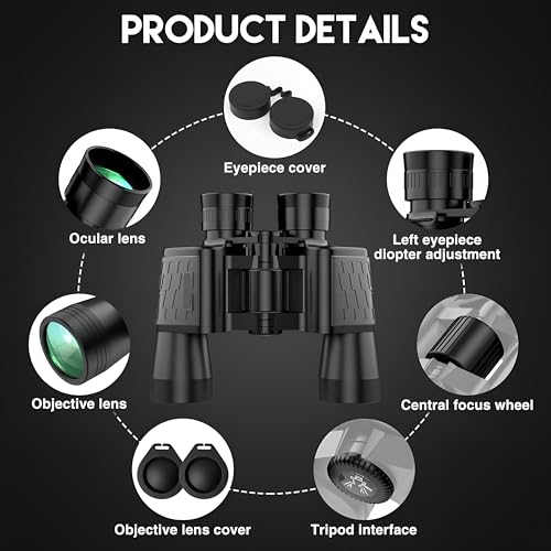 Image of Binoculars for Long Distance, 10x50 Zoom, 3000 Meter Long Range with High Powered with Clear Vision BAK4 Prism FMC Lens Easy Focus Long Range Portable (6 Months Warranty)