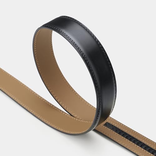 VANNANBA Genuine Leather Ratchet Belt Men Dress Belt for Men Automatic Buckle with Gift Box3