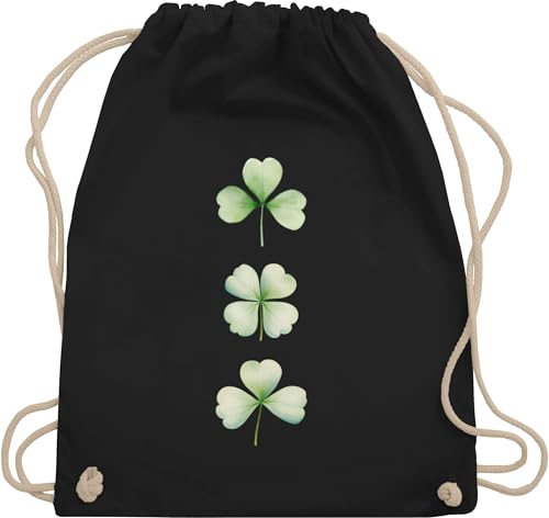 Turnbeutel Rucksack - St. - Glücksbringer Geschenk Kleeblatt Saint Patricks Day Geschenke Irisches Kleeblatt Geschenk Glücksklee Irisch I Irland Kostüm Ireland - Unisize - Schwarz - mit sankt
