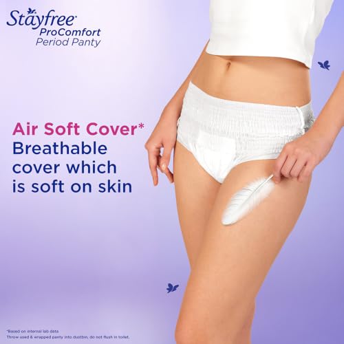 Image of Stayfree ProComfort Period Panty for Women | Disposable Period Pants Pack of 5, M - L | Air Soft Cover | 360 Leakage Protection for Heavy Flow| Snug Fit | Odour Control