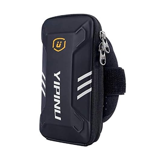 DFV mobile - Waterproof Reflective Armband Case with 2 Compartments Sport Running Walking Cycling Gym para Samsung Galaxy A71 5G (2020) - Black