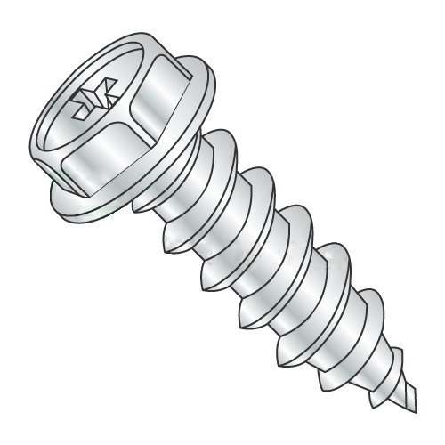 #8 x 3/8" Type A Self-Tapping Screws/Phillips/Hex Washer Head/Steel/Zinc (Carton: 10,000 pcs)
