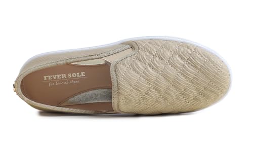 Image of FEVERSOLE Women's Casual Slip On Sneaker Comfort Quilted Loafer Flats