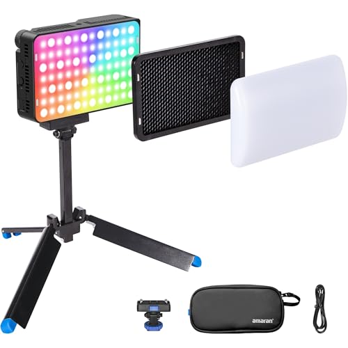 Image of Amaran Ace 25c Kit, Pocket RGBWW LED Light, Boost Mode Up to 32W, Full-Color Mini Video Light (2,300-10,000K), 1,171 Lux@1m at 5,600K, 4500mAh Battery with PD Charging for Mobile Creators (Charcoal) | All-in-One Creator Kit, Dome Diffuser, 30 Degree Light Control Grid, Ace Lock Mini Tripod, Ace Lock→cold Shoe Adapter, 300-10