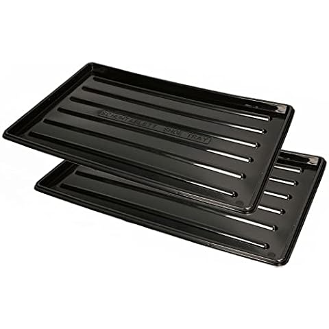 KOTARBAU® Set of 2 Shoe Drip Trays 45 x 30 cm Black Cover