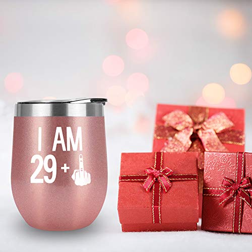Taza de Viaje, Winzwon Termo Taza Copa de Cumpleaños 30, Travel Mug Frasco de Vacío de Acero Inoxidable para Vino, Café… - Imagen 7
