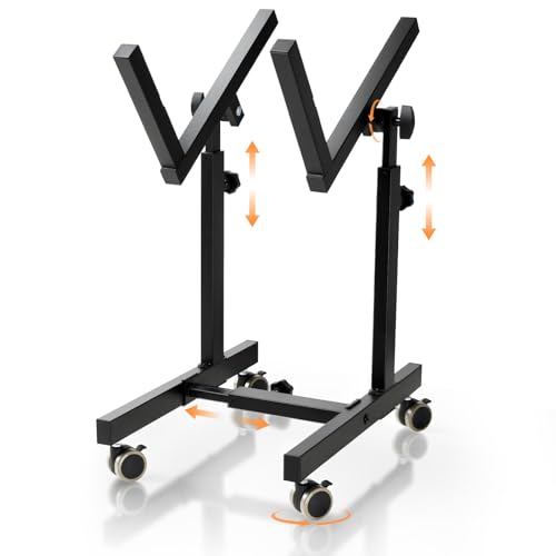 Vangoa Gear Tilt Guitar Amp Stand with 4 Locking Wheels 6 Height 4 Width Adjustable Mobile Amplifier Stand for Home Studio and Stage