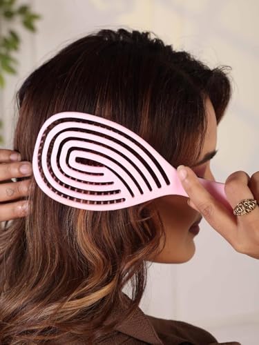 Image of KIMEE Premium Pink 3D Hair Brush for Styling, Detangling and Grooming for Men and Women |Straightens & Detangles Curly Hairs | Reduces Hair Breakage and Promotes Hair Growth | Best Hair Brush for All Hair Types Assorted