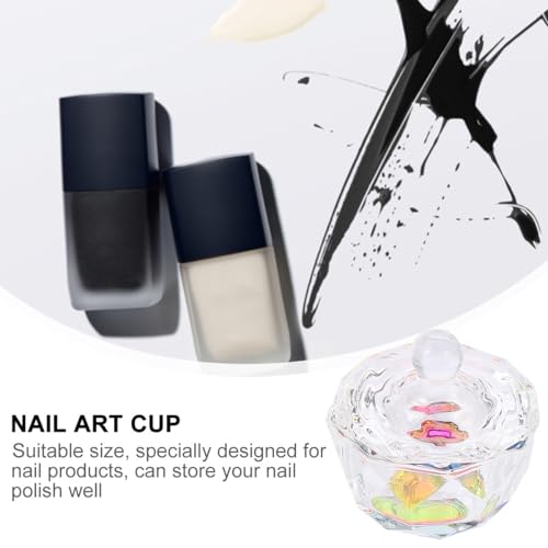 2 Pcs Octagonal Acrylic Nail Cup Glass Crystal Liquid Container miniatura 7