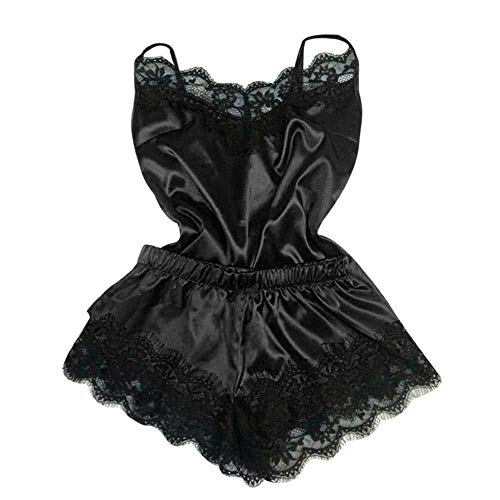 Preisvergleich Produktbild Timogee Nachtwäsche Dessous Versuchung Babydoll Unterwäsche Nachthemd Nachtwäsche Erotik Dessous Set (Schwarz,Large)