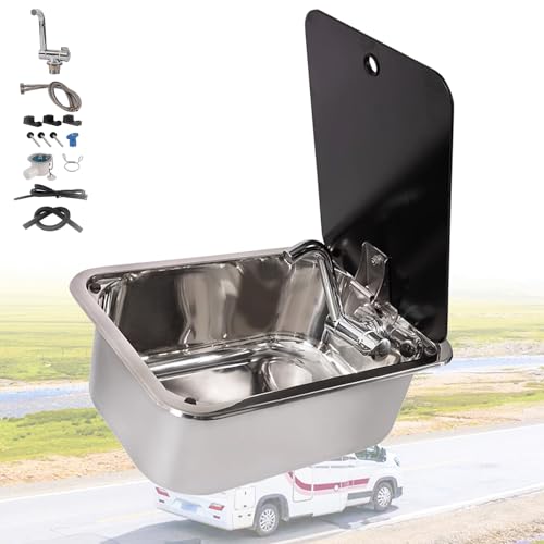 Fregadero para autocaravanas de acero inoxidable que ahorra espacio 2