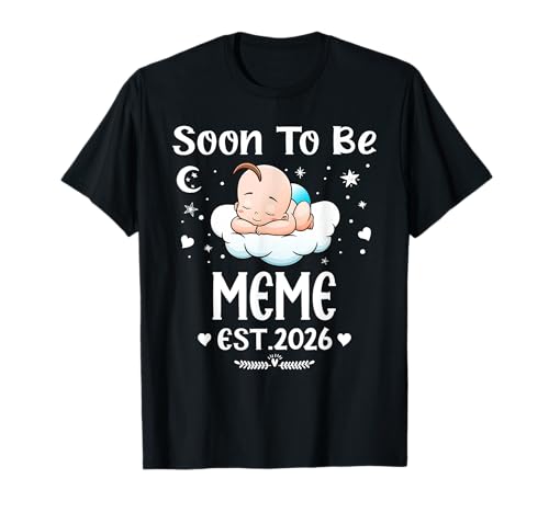 Soon To Be Meme EST. 2026 Mother's Day Cute Hearts T-Shirt