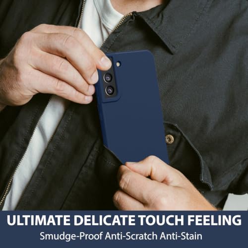 Image of LIRAMARK Liquid Silicone Soft Back Cover Case for Samsung Galaxy S21 Plus (Midnight Blue)