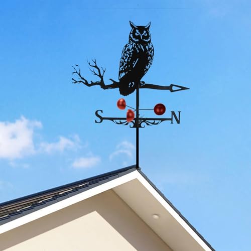 Wetterhahn Metall Windfahne zur Wettervorhersage Robuste Windrichtungsanzeiger Windspiel mit Halterung Hahn Wetterfahne Weather Vane Dach Garten Wegweiser Wetterfahnen für Hof Terrasse und Dach