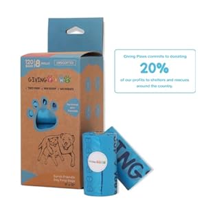 Dog Poop Bags – 20% Donated to Animal Rescue – 9″ x 13″ Extra Thick & Strong Leak Proof Dog Waste Bags – Unscented Dog Refill Bags – 120 Bags Per Pack