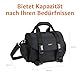 Amazon Basics Schultertasche für SLR-Kamera und Zubehör, Groß, Verstellbarer Gurt, Wasserdicht, Stoßfest, Einfarbig, Gepolstert - Schwarz/Orange