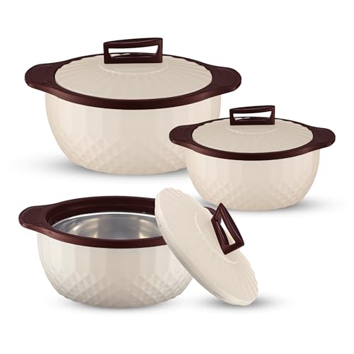 Image of Trueware Eternity Inner Steel Insulated 1000, 1500 & 2500 ML Thermoware Casserole | BPA Free | Odour Proof | Food Grade | Easy to Carry | Serving | Curd Maker | Hot Pot