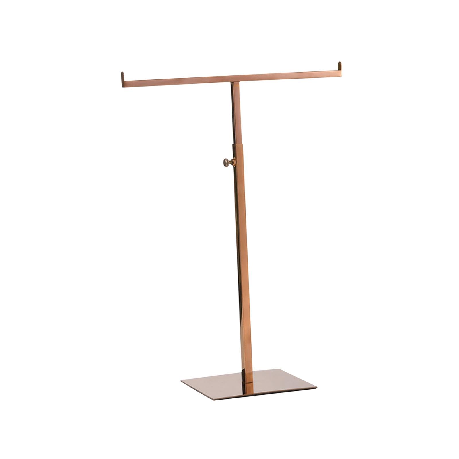 Exhibidor para Bolsos Soporte de Exhibición para Bolsos Gancho Doble Regulable Organizador de Collares Acero Resistente Adecuado para Boutique Hogar, Espejo Oro Rosa, Individual