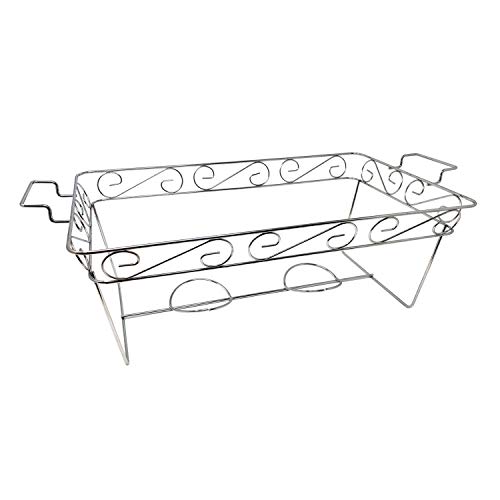 Party Essentials Elegance Full Size Heavy Duty Chafing Rack, Decorative Wire Buffet Rack Stand, Serving Trays Frame Food Warmer, Chrome(Case of 12)