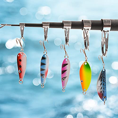 Fishing Spoon Metal Fishing Lure Kit - 30Pcs Colorful Hard Fishing Spinner Baits, Metal Spoon With Treble Hooks Salmon Bass For Saltwater Freshwater Fishing #TOP1