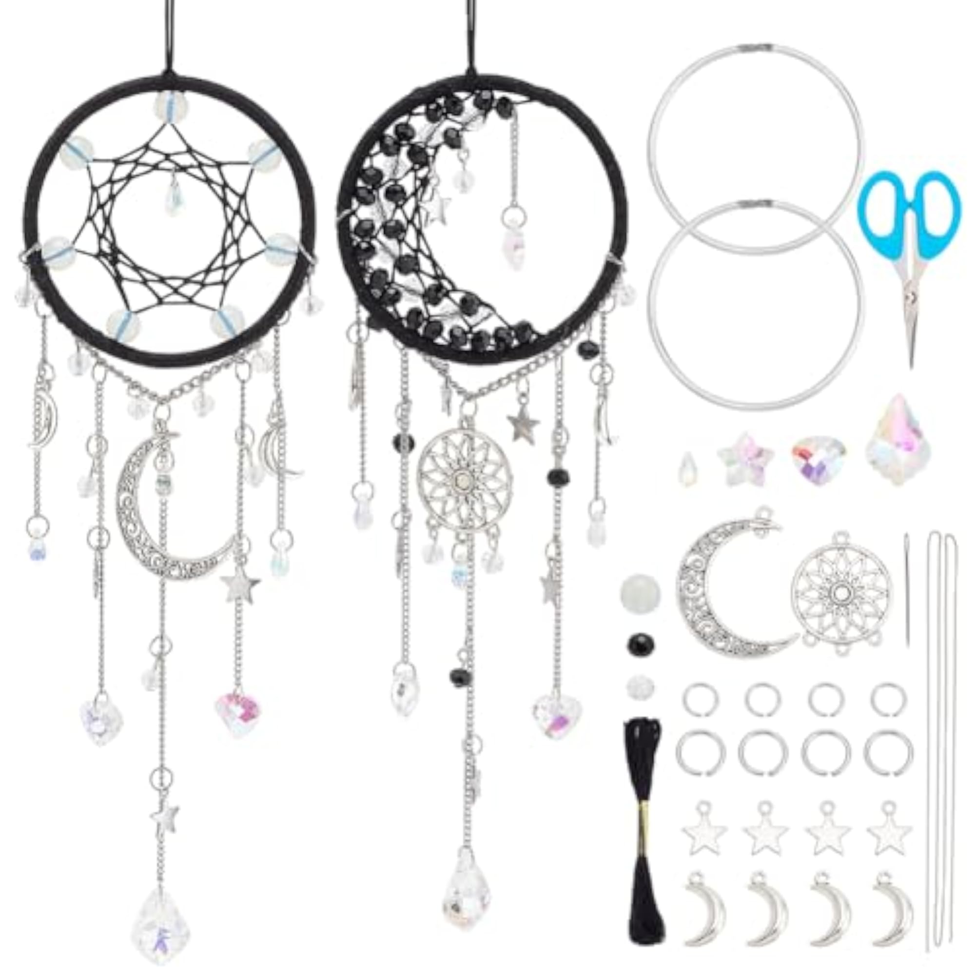 2 Sets Small Moon Star Dream Catcher Kit