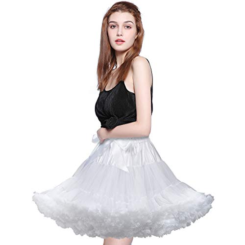 Juisee Women'S Petticoats Tulle Skirts Half Slips Umderskirt Tutu Ruffled Ballet Dress White thumb #8