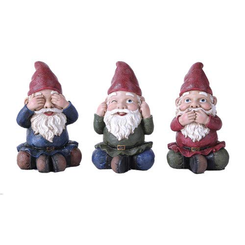Pacific Giftware See Hear Speak no Evil Gnomes Set of