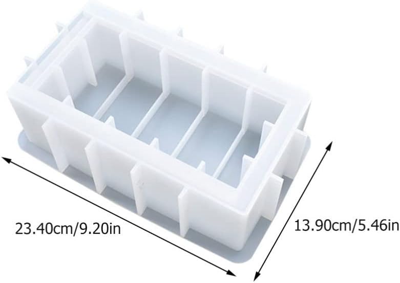 Healifty Silicone Storage Box Mold 9.2X5.5X2.9 Inch Resin Casting Domino Tissue Case Tray DIY Craft Jewelry Organizer Mold