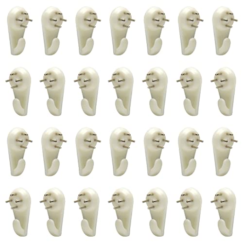 Image of Picture Hangers Ceiling Hooks Professional Photo Frame Hooks Kit with Nails for Hanging Plants Mugs Wind Chimes Utensils White 50PCS