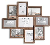 VictoR Bilderrahmen Collage in braun aus Holz mit 9 Bildern (8 x 10x15cm; 1 x 13x18cm) (Braun)
