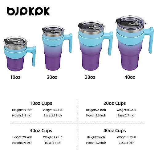 Image of BJPKPK 40 oz Tumbler with Handle & Straw, Insulated Stainless Steel Mug