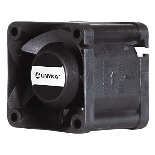 UNYKAch Ventilador Server 40 mm, Negro, 6000 RPM, 4 Pines, 5 Aspas