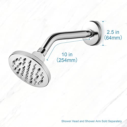 Offo Shower Arm With Flange 10 Inches Wall Mount Replacement Angle Shower Head Arm Wall-Mounted For Fixed Shower Head & Handheld Showerhead Chrome #TOP4